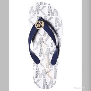 Authentic Michael Kors JetSet Logo Print Flipflops